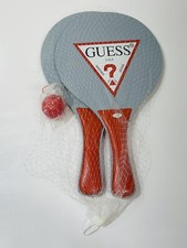 Vintage 90’s New Guess Jeans Ping Pong Paddle Set Of 2 Table Tennis