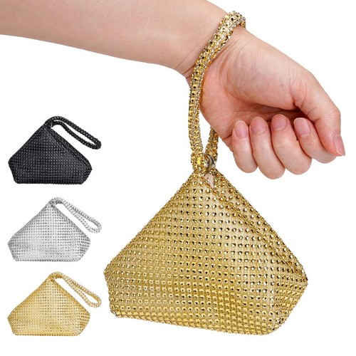 Ladies shiny clutch bag - shiny,