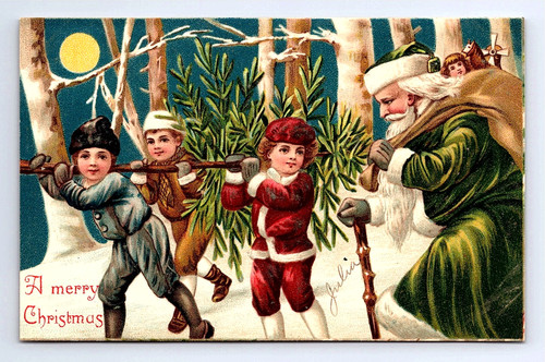 Green robe santa - green, claus