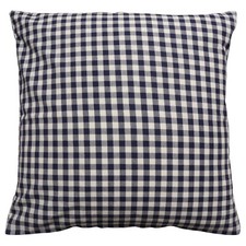 Navy Gingham Check Cushion