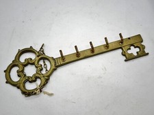 VINTAGE BRASS KEY SHAPED WALL HOOK KEY HOLDER WITH FIVE HOOKS