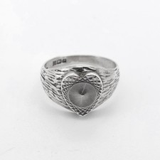 Vintage Silver Heart Signet