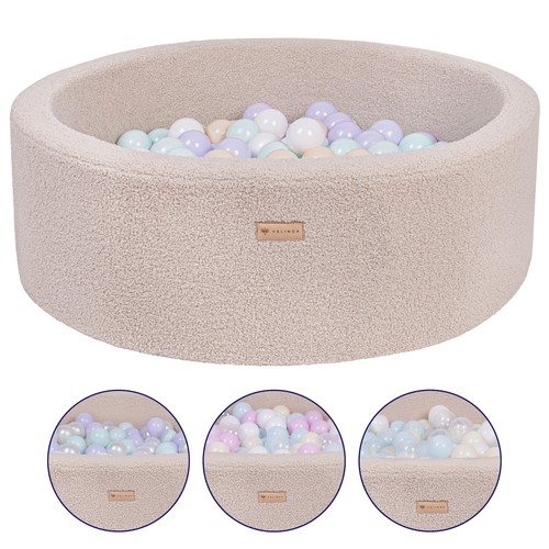 Soft play bouclé ball pit+