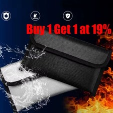 2200℉ Fireproof Money Bag Waterproof Document Envelope File Pouch Safe Cash Box