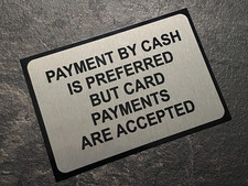 PAYMENT CASH ONLY Metal Sign