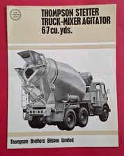 Vintage Thompson Stetter Brochure 1964, Truck-Mixer Agitator, AEC,  + Photo