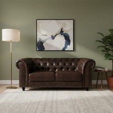 Brown Modern Chesterfield 3+2