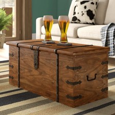 Rustic Solid Wood Trunk Coffee Table – Stylish Storage Centrepiece