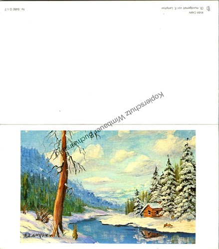 Art postcard mouth - postcard, painted