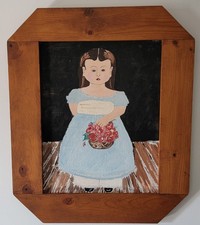 Creepy Folk Art Oil Painting