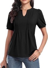 Womens V Neck Tops Puff Short