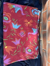 Scandi Table Cloth Fabric Beautiful Red Bird Piece Mid Century Off Cut Large