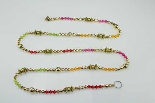 Multicolour crystal round gold - multicolour,