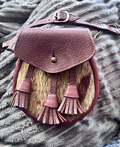 Brown leather fur - brown, &