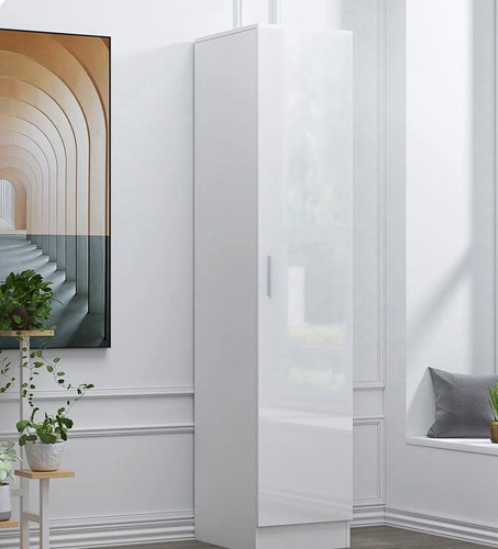 White freestanding wardrobe - freestanding, 1