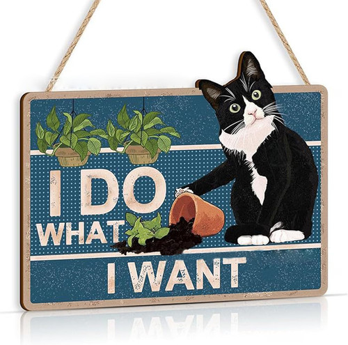 Cat sign wood - sign,