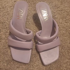 Zara Lilac Square Toe Mules -