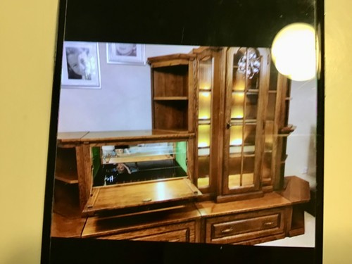 Oak lounge unit with glass - oak,