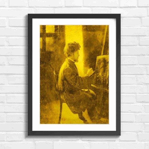 Vintage artist painting easel - vintage,