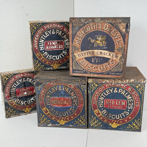 Antq victorian biscuit tins - victorian,