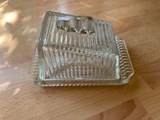 Vintage pressed glass butter cheese dish