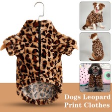 Winter Warm Pet Dog Leopard Jacket Print Plush Clothing Puppy Coat Sweater