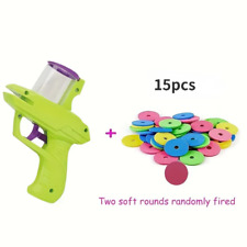 Funny Cat Toys Creative Turnip Gun with 15Pcs Reusable Foam Frisbee Pet Hunting