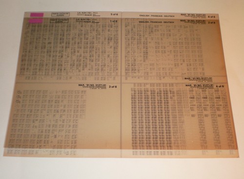 Microfiche spare parts - microfiche, catalog