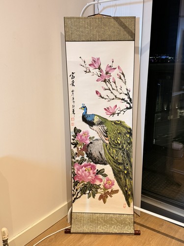 Hand painted chinese peacock - chinese,