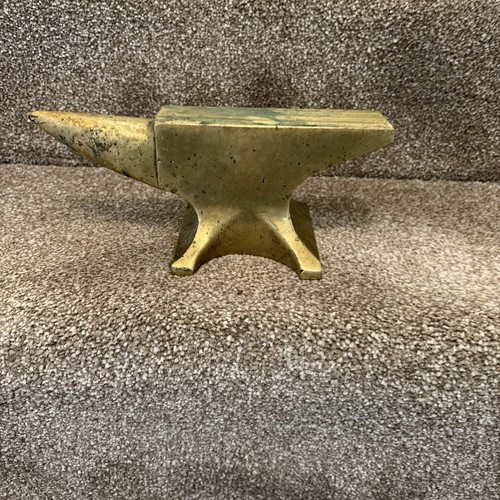 Vintage solid brass mini - solid, anvil