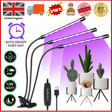 2/3/4 Head USB LED Plant Grow Light Indoor Growing Lamp Full Spectrum UK