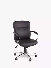 John Lewis Office Chair ANYDAY Warner Faux Leather Black Crome