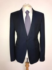 EMPORIO ARMANI David Line - Slim Fit BLUE WOOL & MOHAIR SUIT - 42 Reg - W36 L30