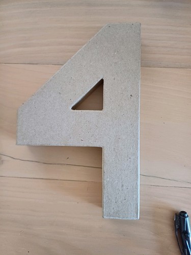 Paper mache numbers - mache, and