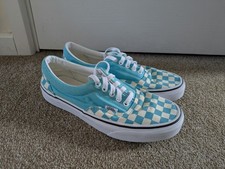 UK 7 Turquoise Chequer Print