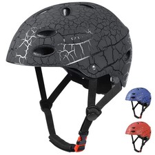 Kids Bike Helmet, Crash Style Boys and Girls Helmet, Adjustable Breathable BLACK