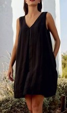 Next. Black Linen V Neck
