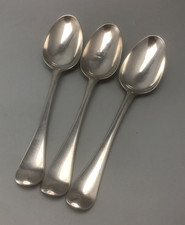 Three Crested George II Silver Table Spoons London 1746 207g BALZX