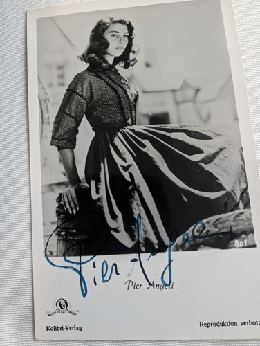 Pier angeli signed postcard - signed, 9