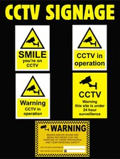 CCTV Security Camera Signage - Corriboard Plastic or Vinyl Stickers, Waterproof