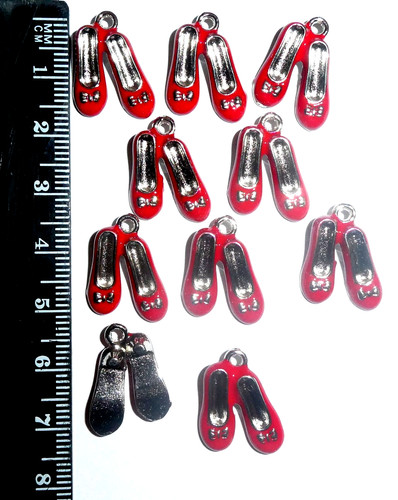 Silver plated pair ruby red - 10,