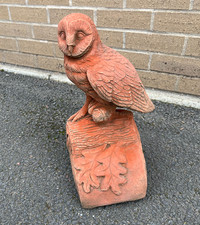 Owl Ridge finial Half round terracotta roof tile stone ornament garden feature