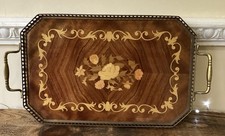 Vintage Italian Sorento Marquetry Inlaid Wood Serving Tray 40 x 23 Cms