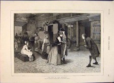 Original Old Antique Print
