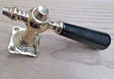 Vintage Solid brass & Black Porcelain Ceramic Door mortice Handles lever on rose