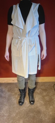 Ladies long sleeveless - , belted