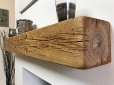 15x15CM SOLID OAK BEAM FLOATING FIREPLACE MANTEL RUSTIC-RANGE OF SIZES & COLOURS