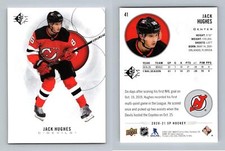 Jack Hughes - Devils #41 SP Authentics 2020-21 Upper Deck Card