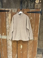 EWM Fleece Jacket Beige Long Sleeve Full Zip High Neck Pockets Outdoors Medium