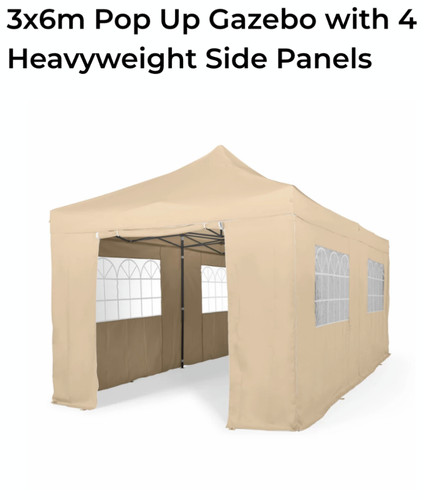 Pop gazebo 6m - 6m, with